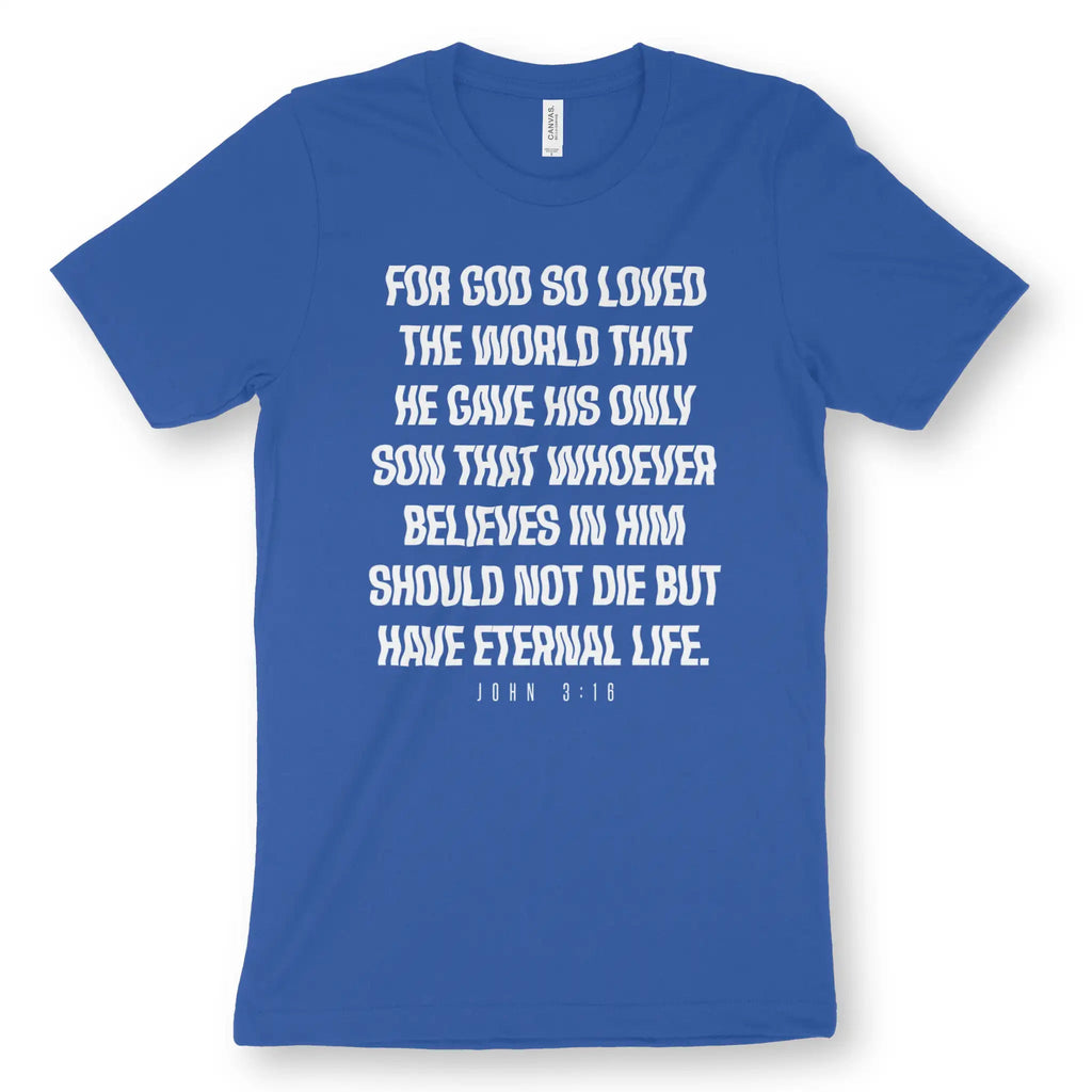John 3:16 (Wavy) – Unisex Christian T-Shirt designed by 3rd Day Christian Clothing.