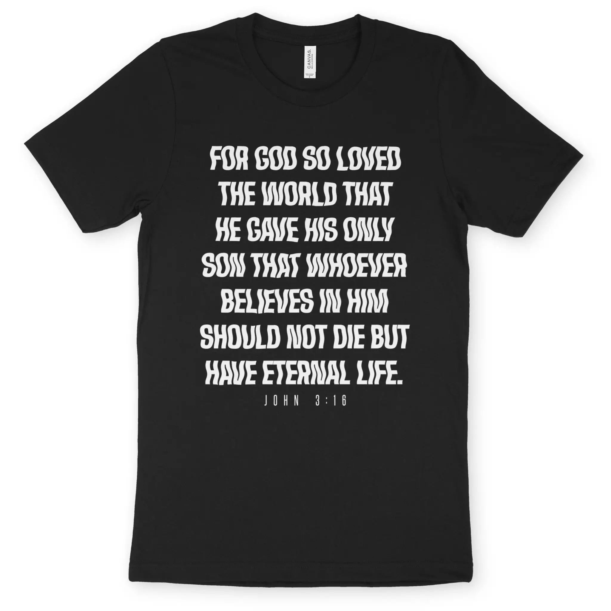 John 3:16 (Wavy) 2.0 – Unisex Christian T-Shirt designed by 3rd Day Christian Clothing.
