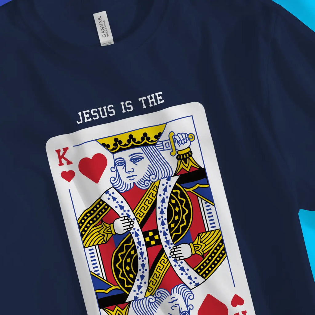 King of Hearts (Navy) – Unisex Christian T-Shirt designed by 3rd Day Christian Clothing.