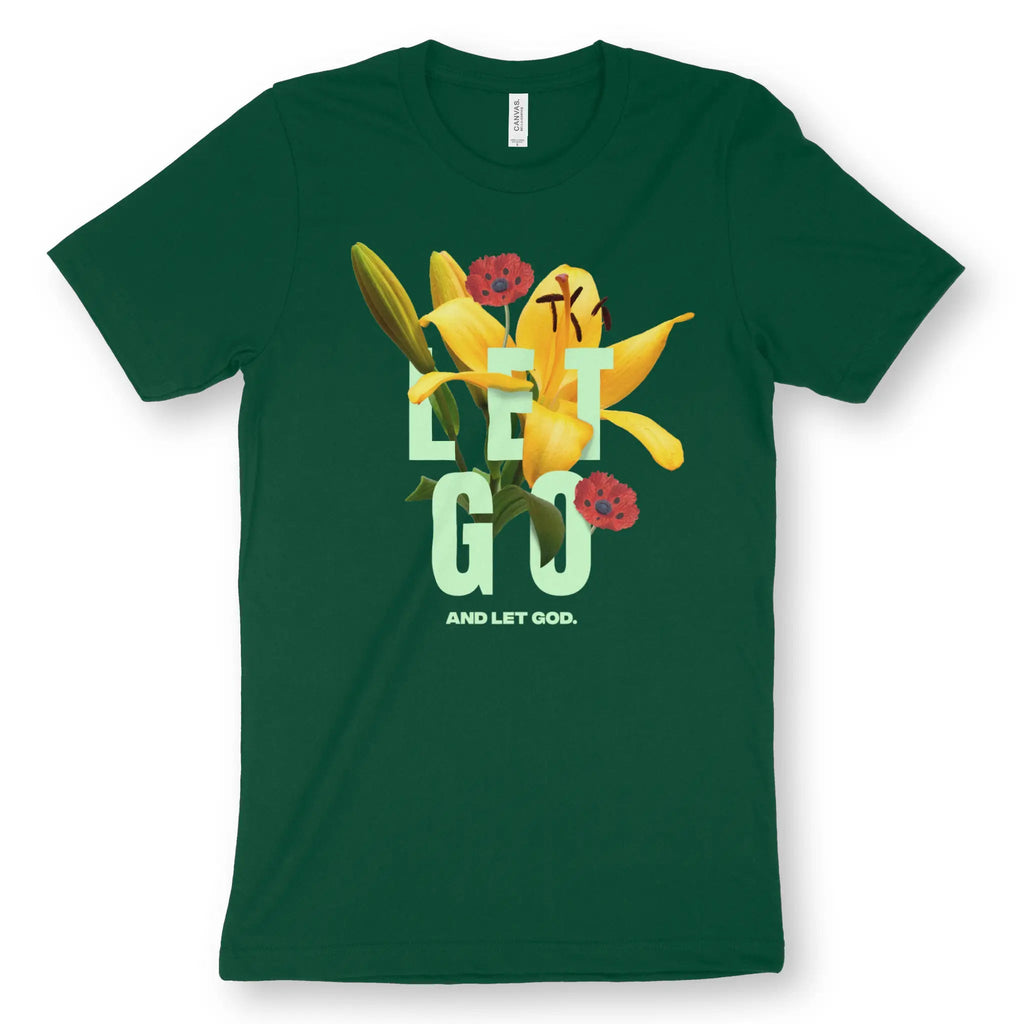 Let Go and Let God – Unisex Christian T-Shirt designed by 3rd Day Christian Clothing.