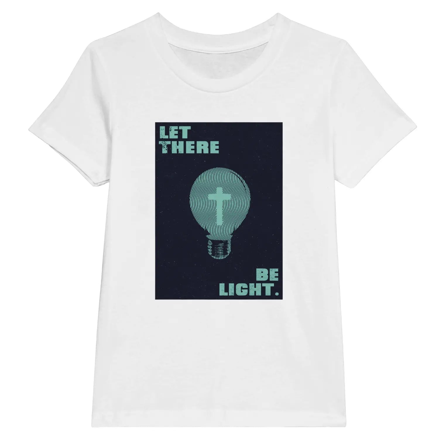 Let There Be Light (Cross Bulb) – Kids' Christian T-Shirt designed by 3rd Day Christian Clothing.
