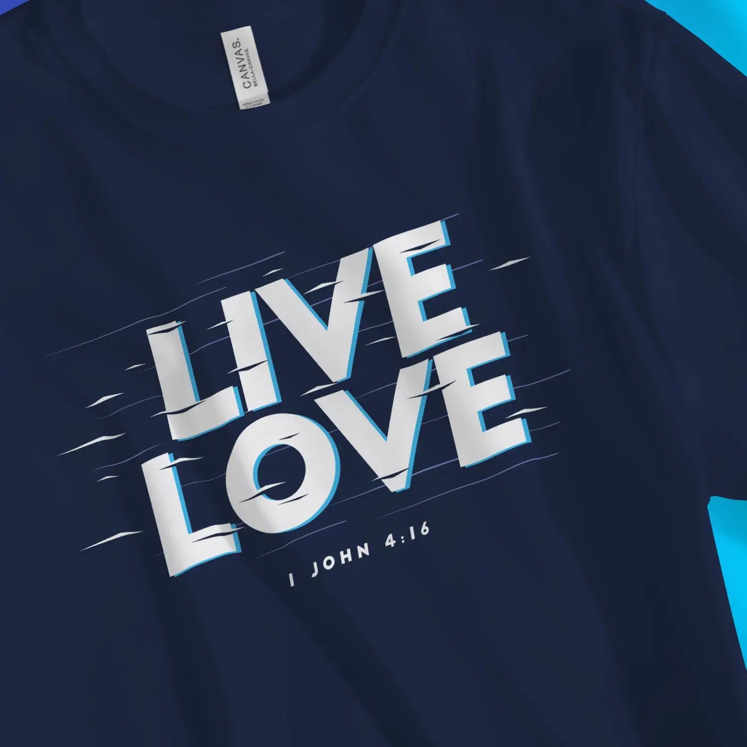Live Love (1 John 4:16) – Unisex Christian T-Shirt designed by 3rd Day Christian Clothing.