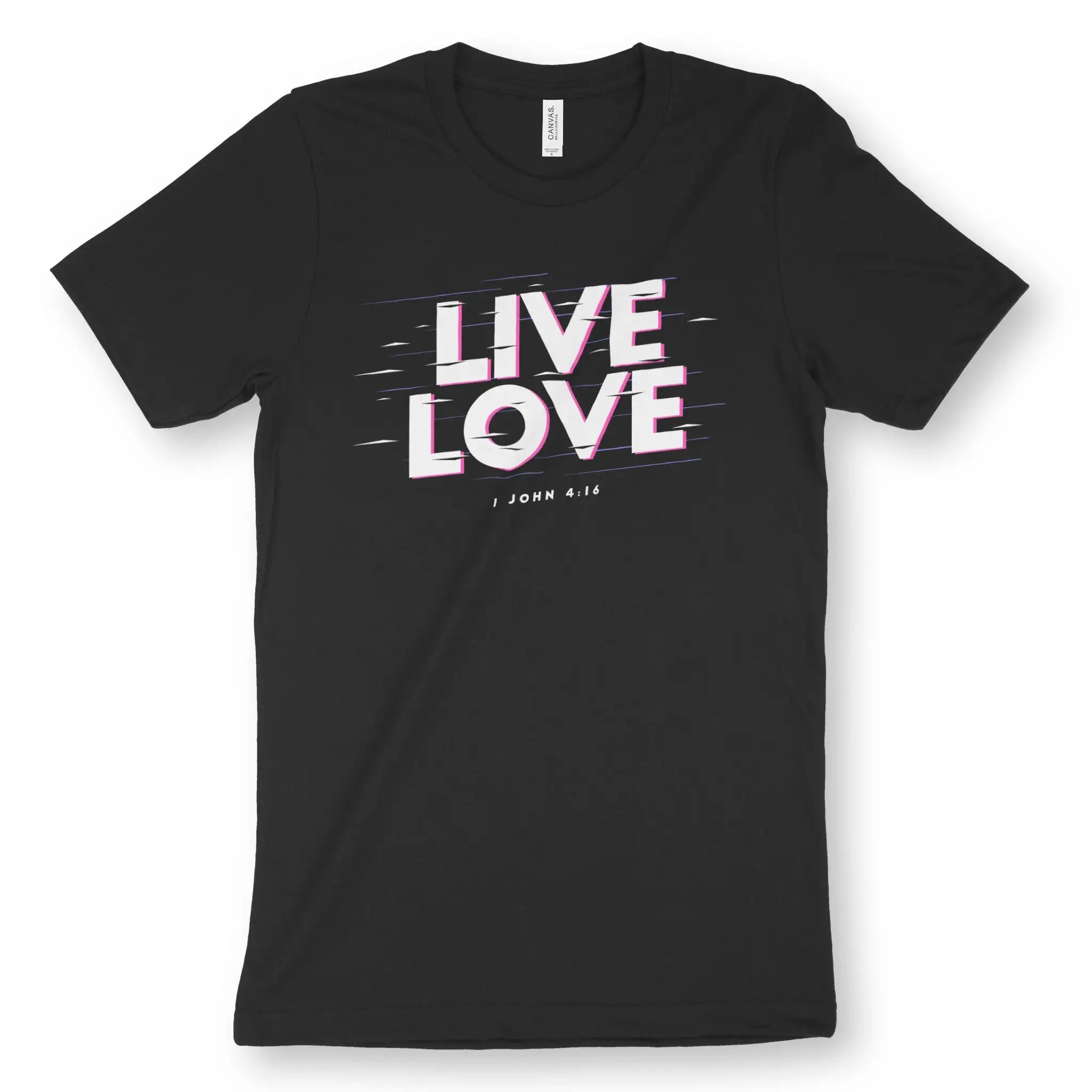 Live Love (1 John 4:16) – Unisex Christian T-Shirt designed by 3rd Day Christian Clothing.