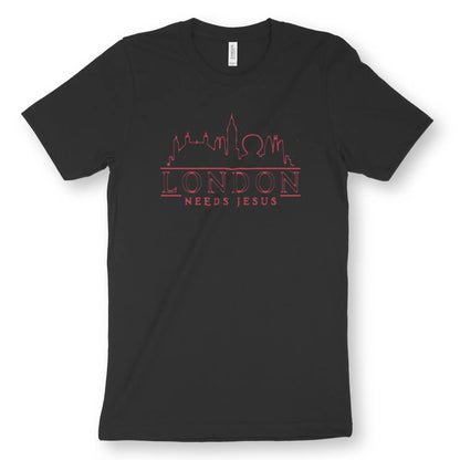 London Needs Jesus | Premium Unisex Christian T-Shirt designed by 3rd Day Christian Clothing.