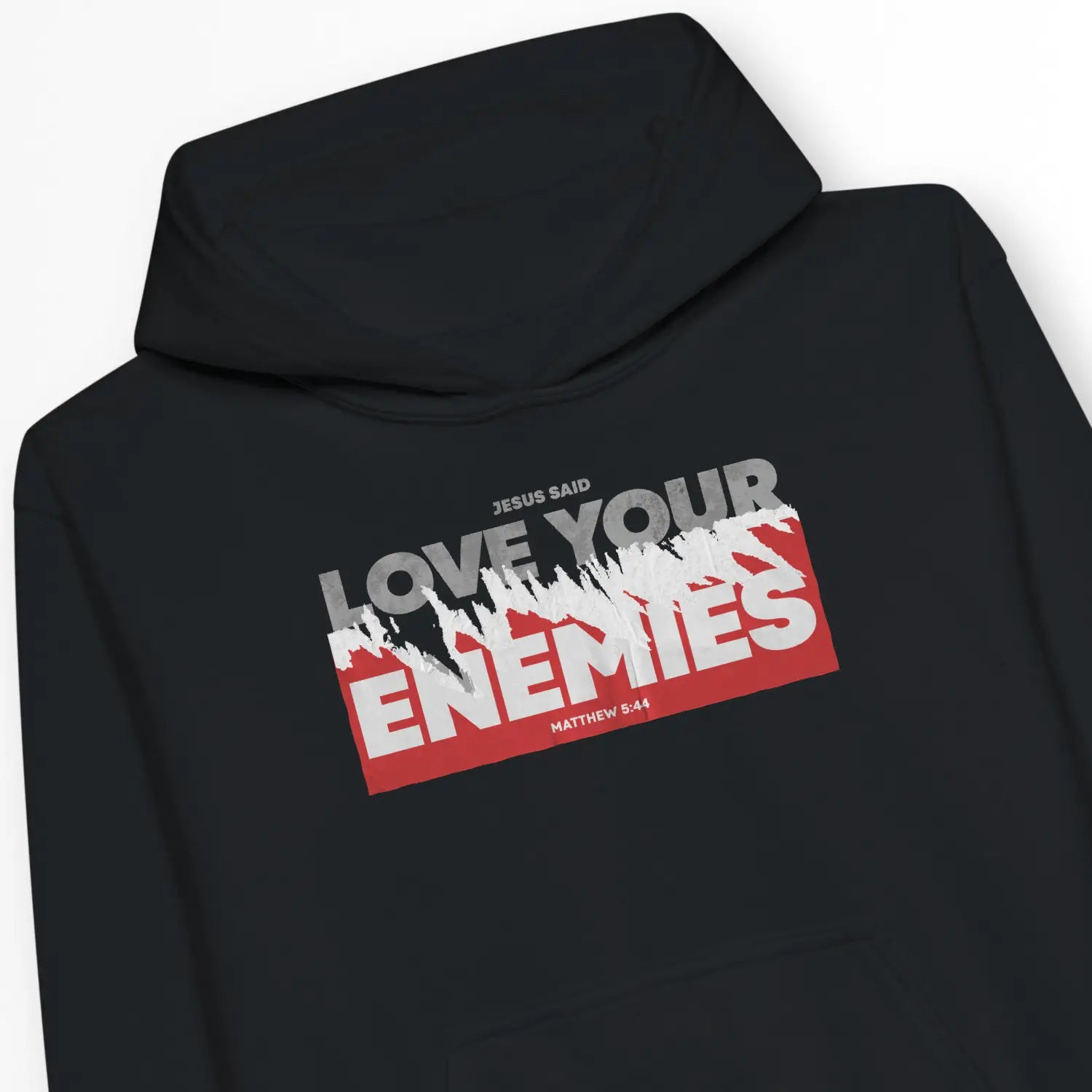 Love Your Enemies (Matthew 5:44) – Kids' Christian Hoodie designed by 3rd Day Christian Clothing.