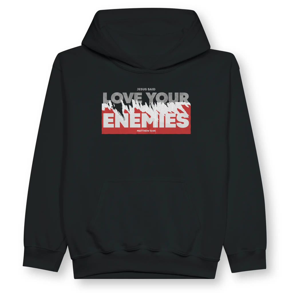 Love Your Enemies (Matthew 5:44) – Kids' Christian Hoodie designed by 3rd Day Christian Clothing.