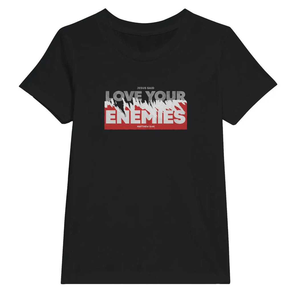 Love Your Enemies (Matthew 5:44) – Kids' Christian T-Shirt designed by 3rd Day Christian Clothing.