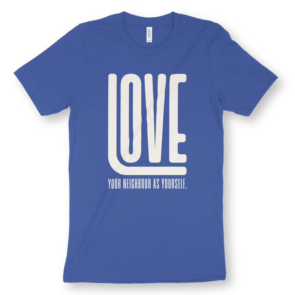Love Your Neighbour As Yourself – Unisex Christian T-Shirt designed by 3rd Day Christian Clothing.