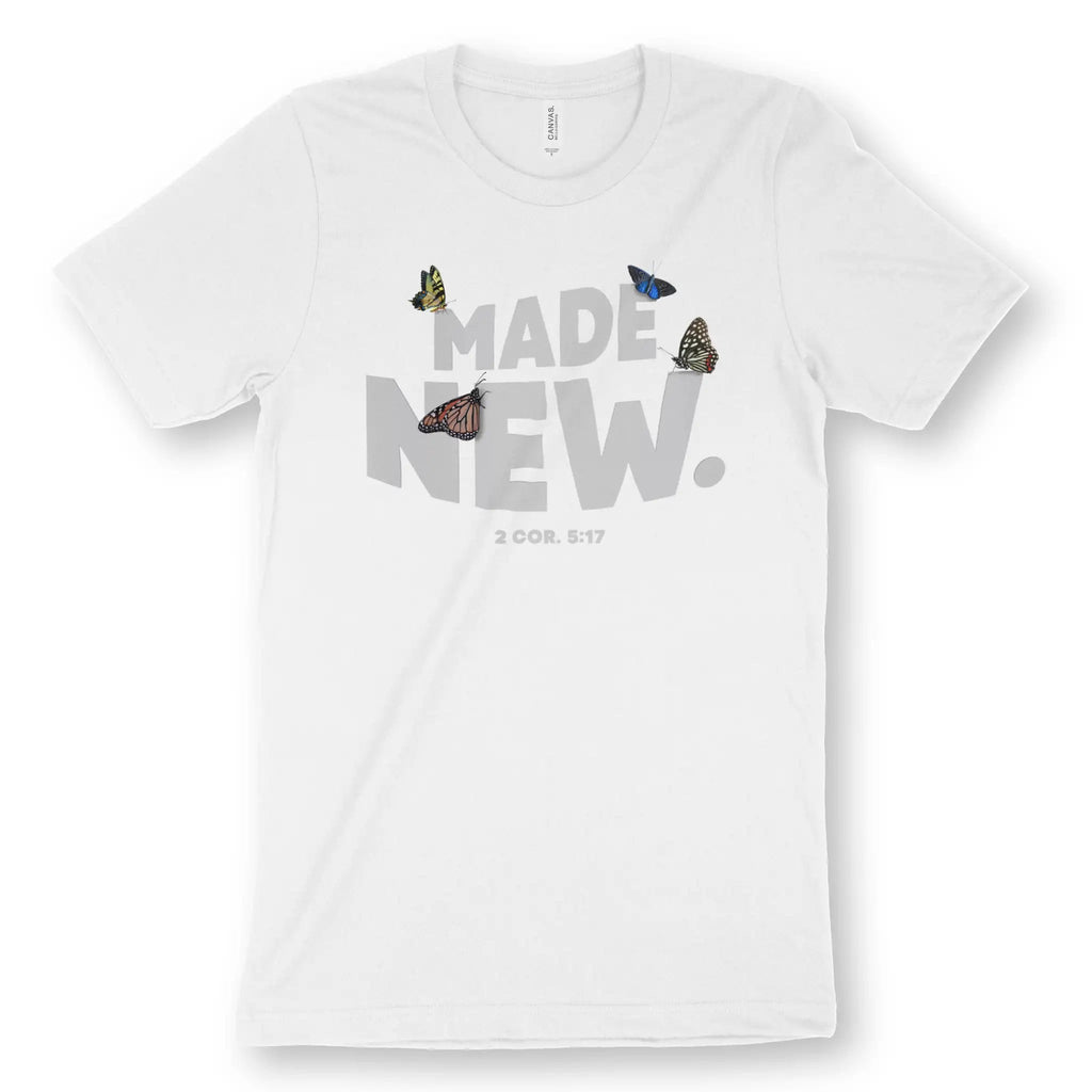 Made New (2 Cor. 5:17) – Unisex Christian T-Shirt designed by 3rd Day Christian Clothing.