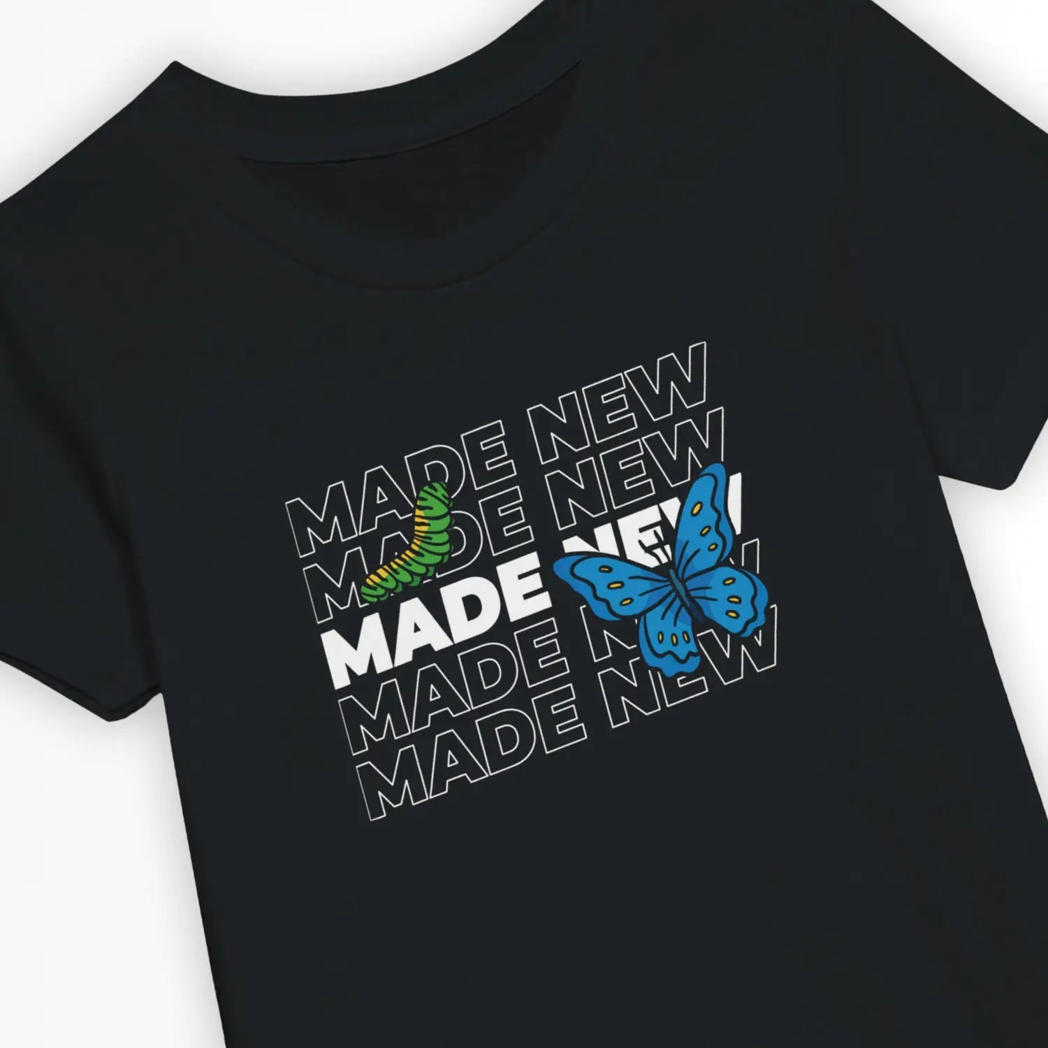 Made New (Caterpillar To Butterfly) | Premium Kids' Christian T-Shirt designed by 3rd Day Christian Clothing.