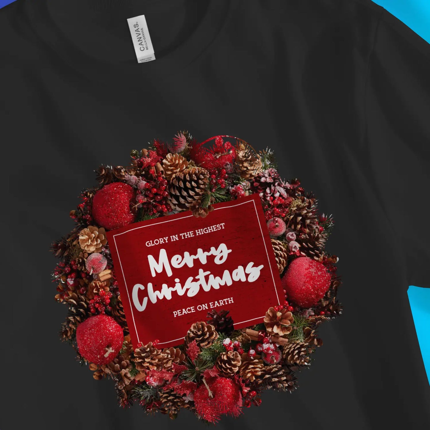 Merry Christmas Wreath 2.0 | Premium Unisex Christian T-shirt designed by 3rd Day Christian Clothing.