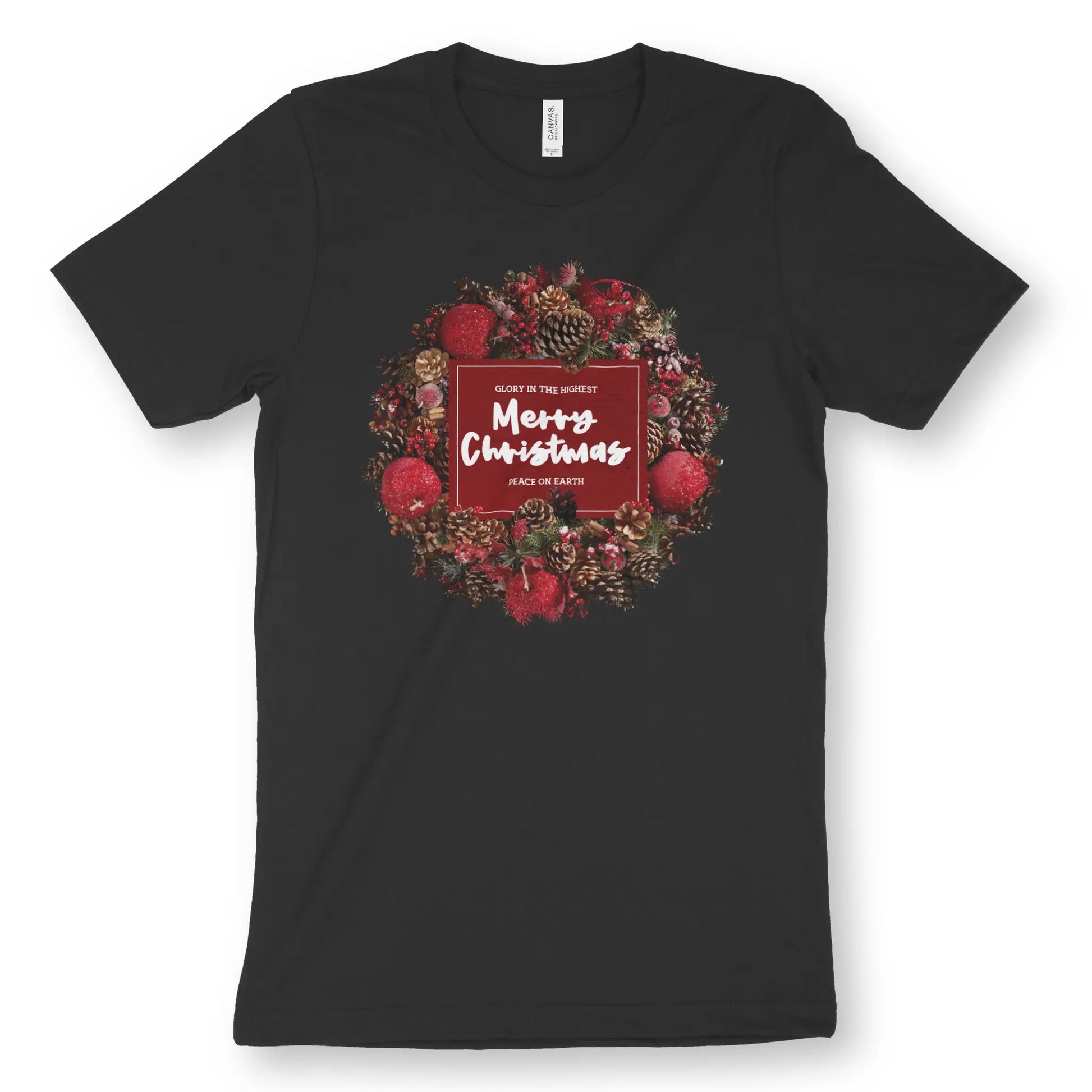 Merry Christmas Wreath 2.0 | Premium Unisex Christian T-shirt designed by 3rd Day Christian Clothing.