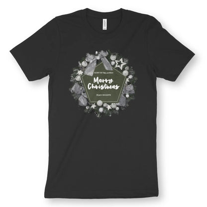 Merry Christmas Wreath 3.0 | Premium Unisex Christian T-shirt designed by 3rd Day Christian Clothing.