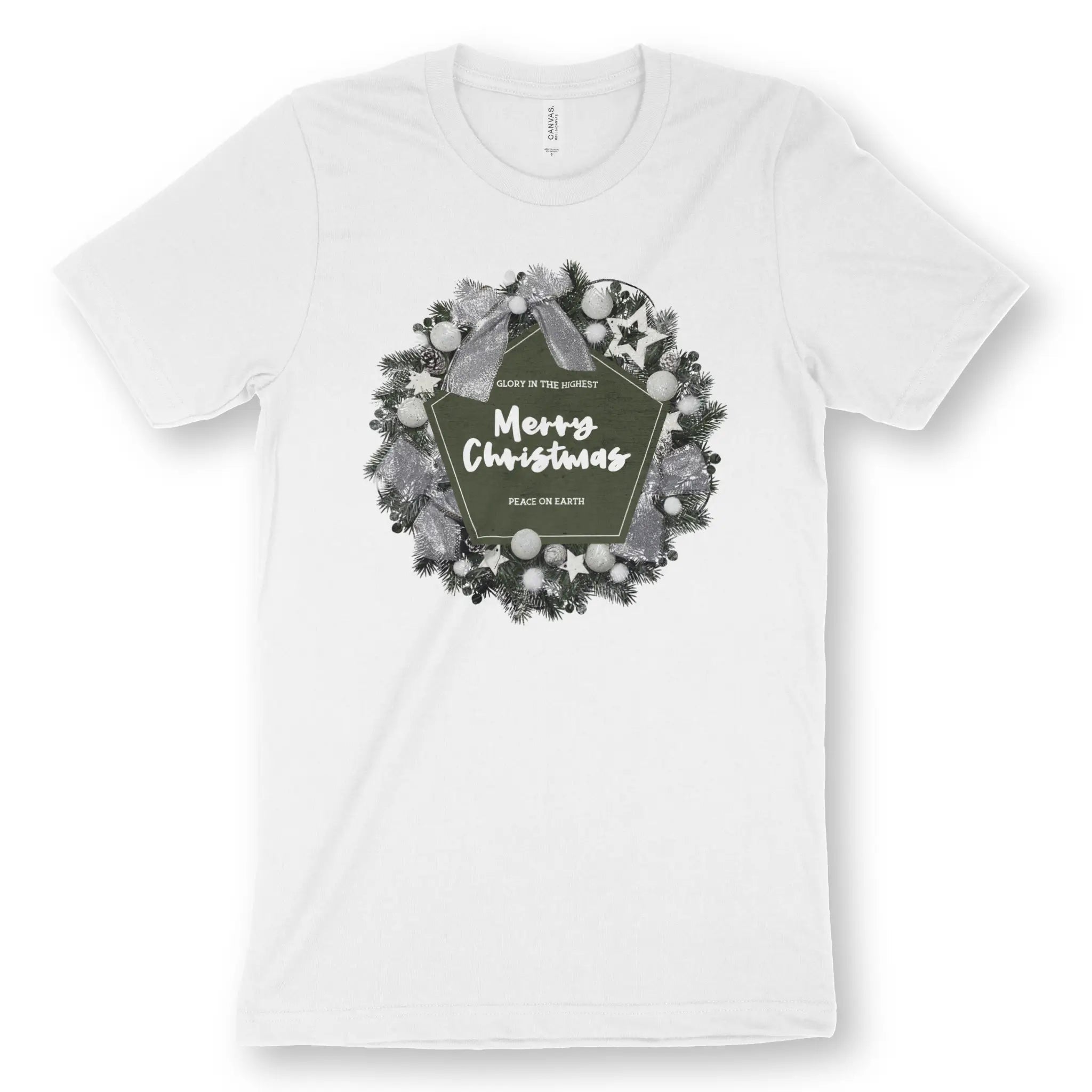 Merry Christmas Wreath 2.0 – Unisex Christian T-Shirt designed by 3rd Day Christian Clothing.
