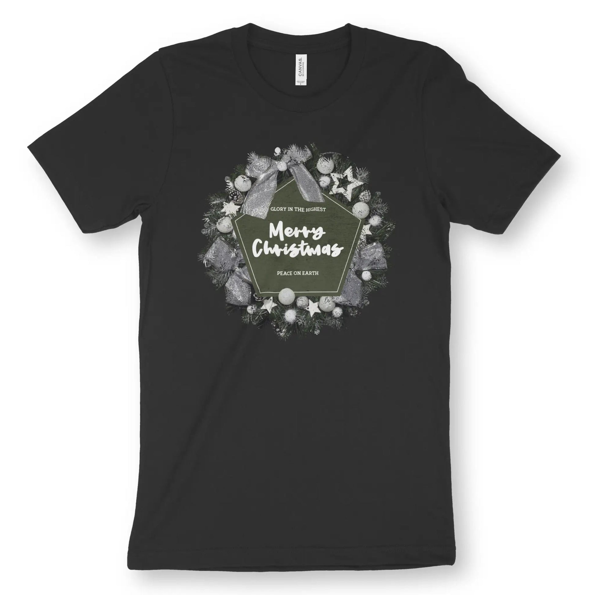 Merry Christmas Wreath 3.0 | Premium Unisex Christian T-Shirt designed by 3rd Day Christian Clothing.