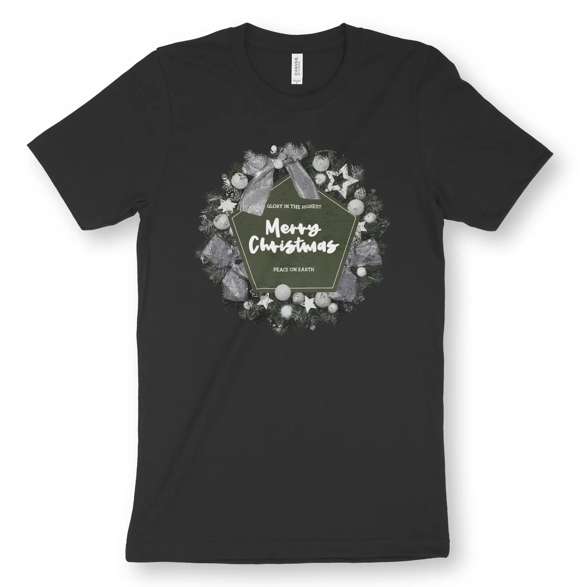 Merry Christmas Wreath 2.0 – Unisex Christian T-Shirt designed by 3rd Day Christian Clothing.