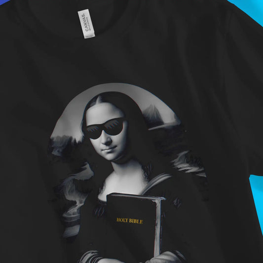 Mona Lisa's Bible 2.0 | Premium Unisex Christian T-Shirt designed by 3rd Day Christian Clothing.