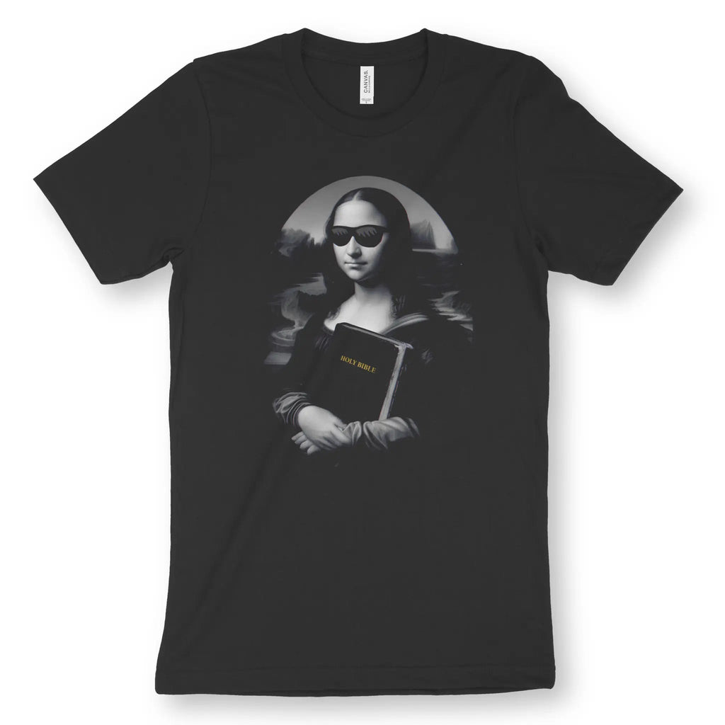 Mona Lisa's Bible 2.0 – Unisex Christian T-Shirt designed by 3rd Day Christian Clothing.