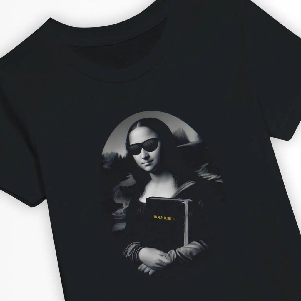 Mona Lisa's Bible – Kids' Christian T-Shirt designed by 3rd Day Christian Clothing.