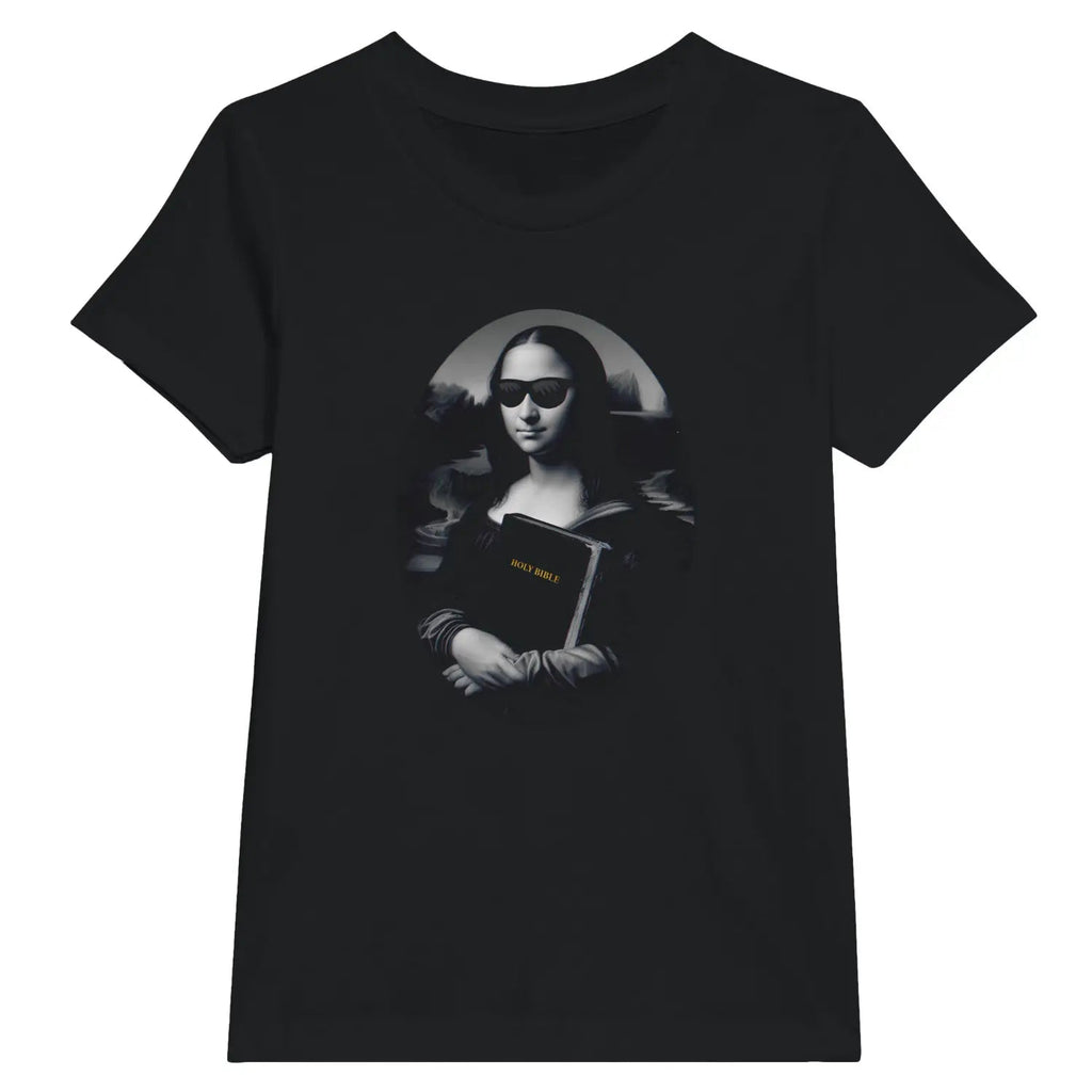 Mona Lisa's Bible – Kids' Christian T-Shirt designed by 3rd Day Christian Clothing.