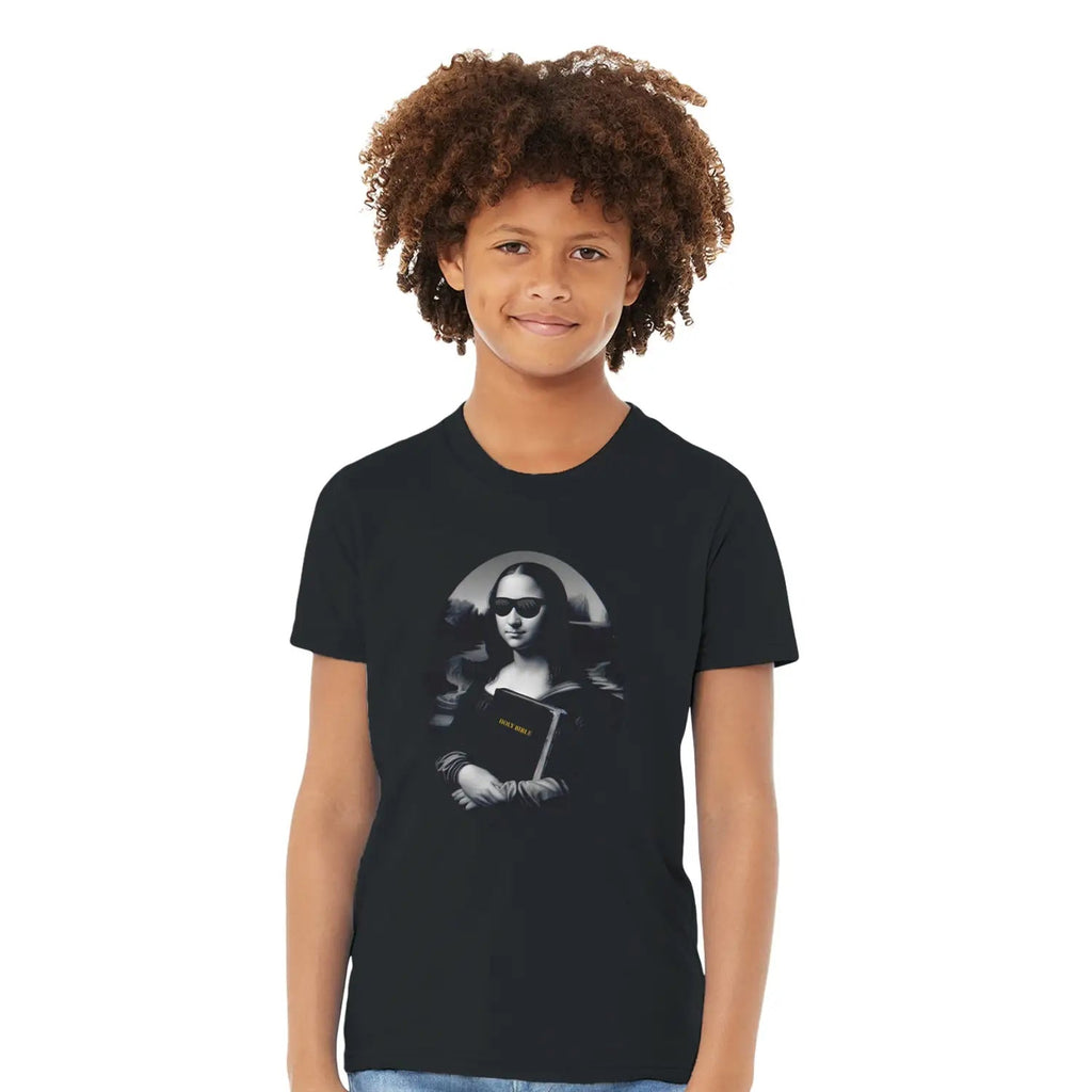 Mona Lisa's Bible – Kids' Christian T-Shirt designed by 3rd Day Christian Clothing.