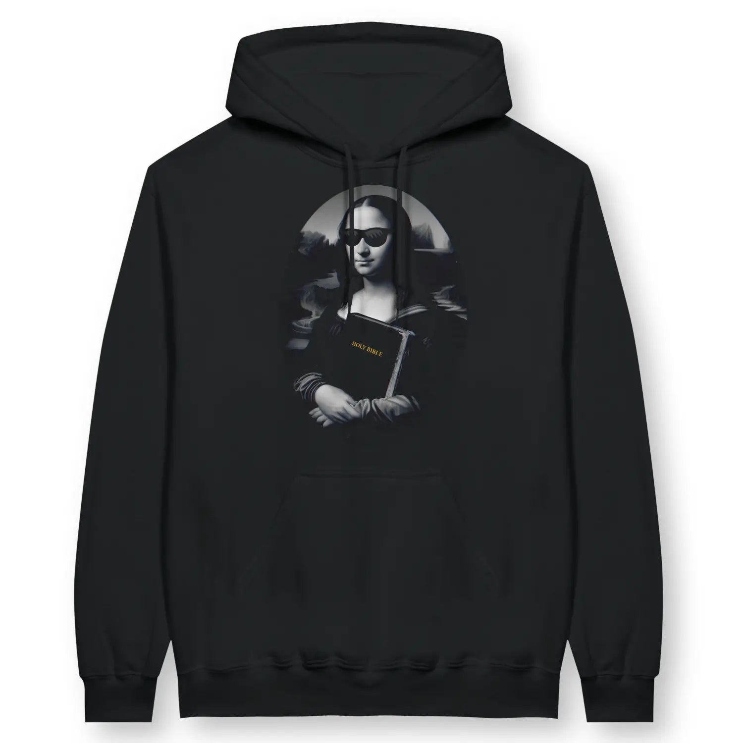 Mona Lisa's Bible – Unisex Christian Hoodie designed by 3rd Day Christian Clothing.