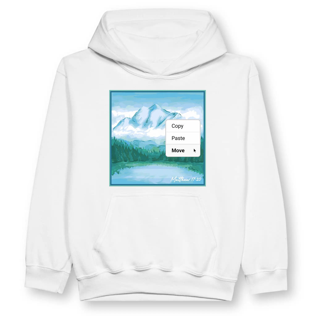 Move Mountains – Kids' Christian Hoodie designed by 3rd Day Christian Clothing.