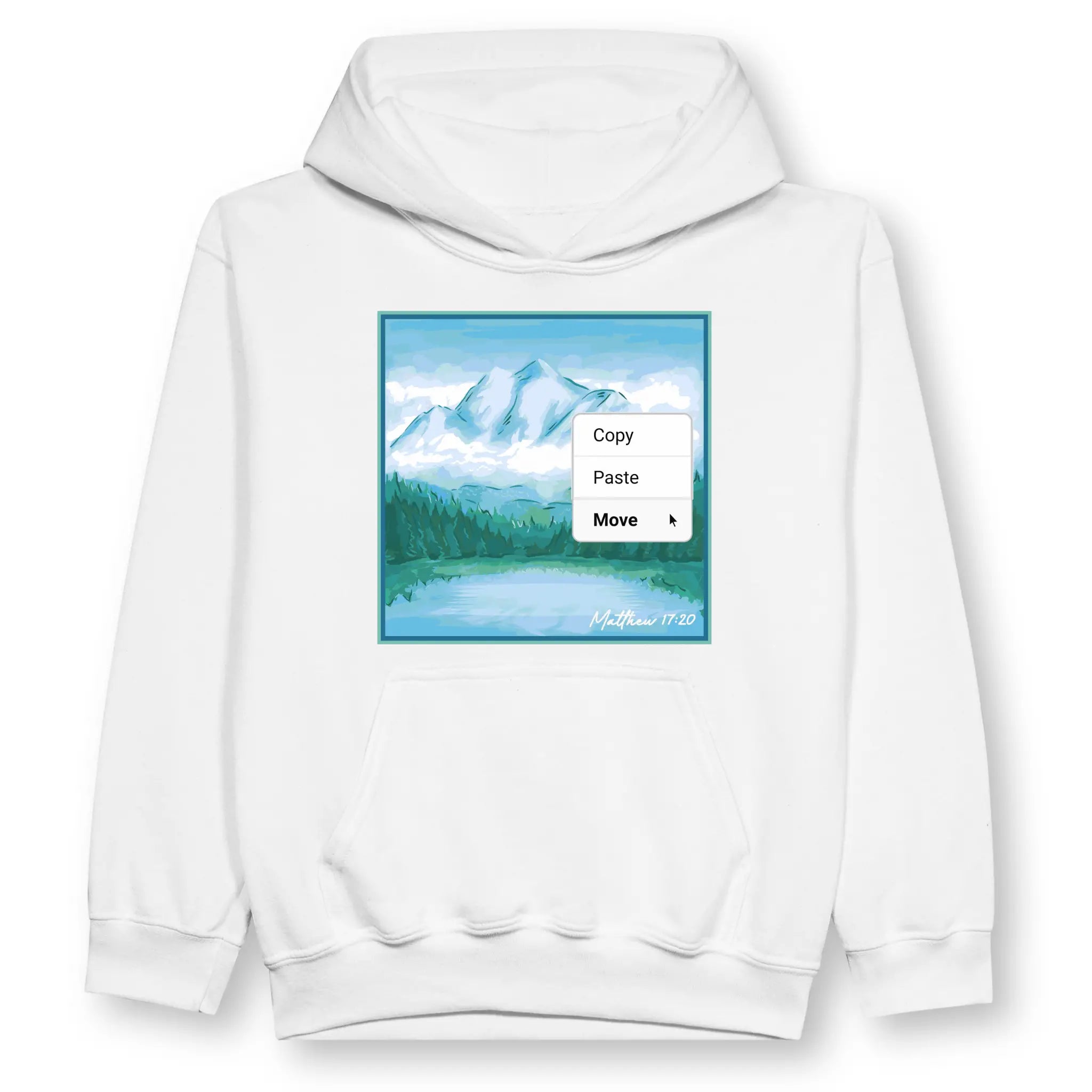 Move Mountains – Kids' Christian Hoodie designed by 3rd Day Christian Clothing.