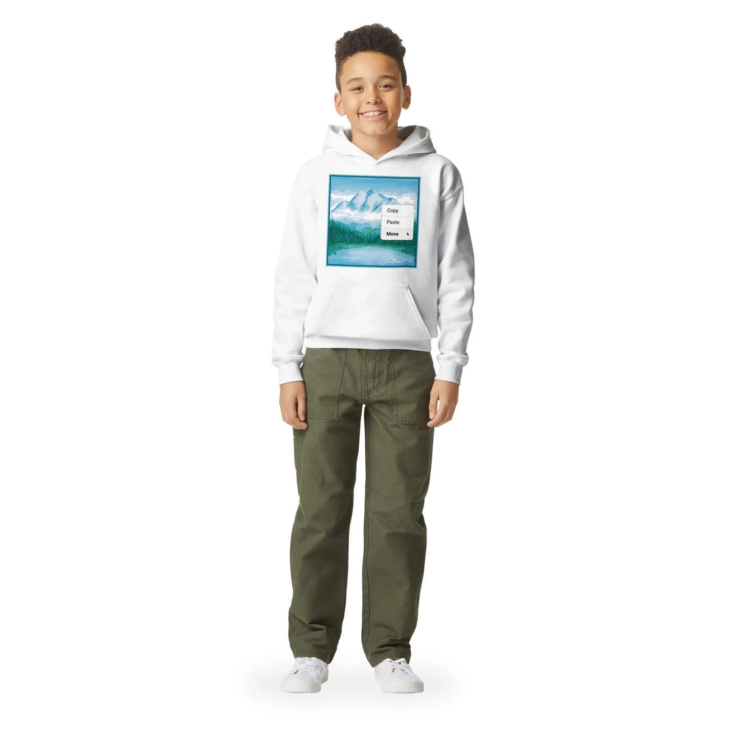 Move Mountains | Premium Kids' Christian Hoodie designed by 3rd Day Christian Clothing.