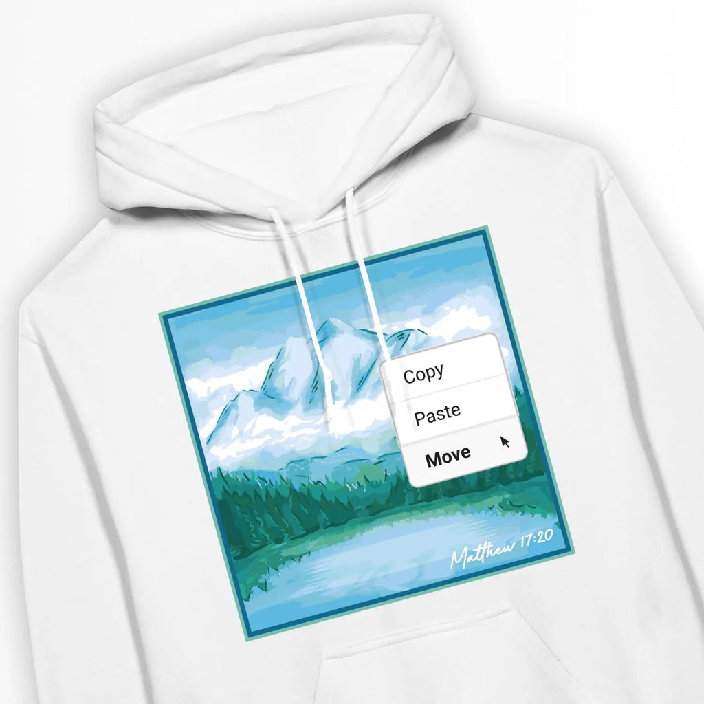 Move Mountains – Unisex Christian Hoodie designed by 3rd Day Christian Clothing.