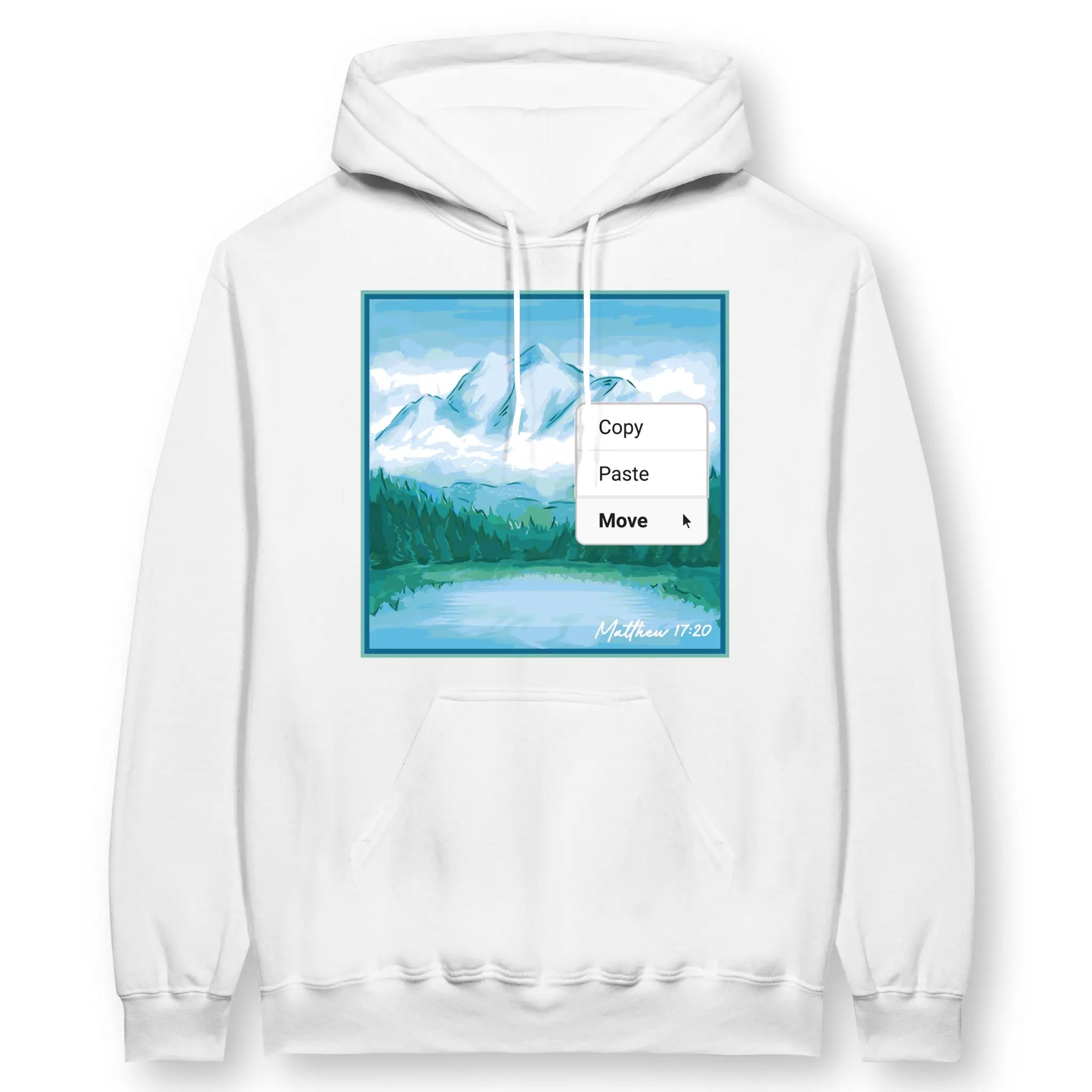 Move Mountains – Unisex Christian Hoodie designed by 3rd Day Christian Clothing.