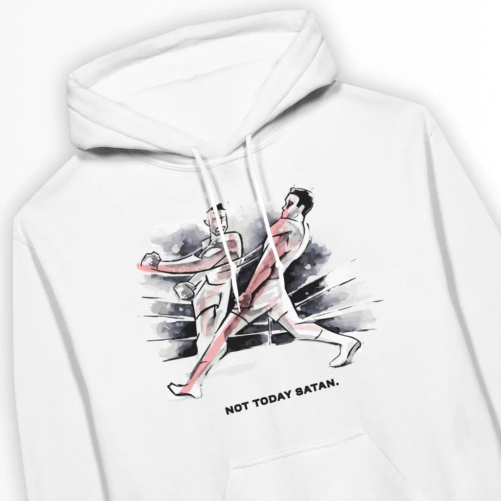 Not Today Satan – Unisex Christian Hoodie designed by 3rd Day Christian Clothing.