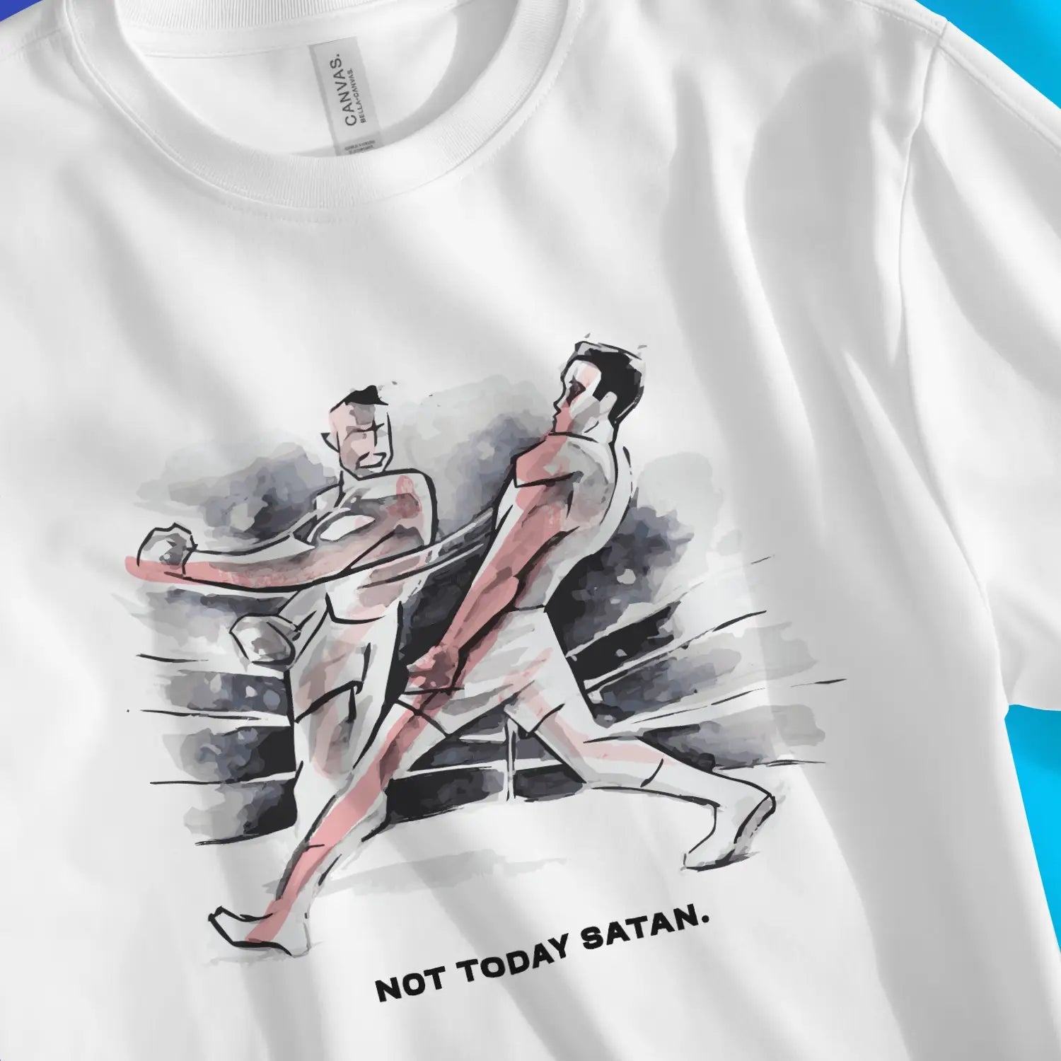 Not Today Satan – Unisex Christian T-Shirt designed by 3rd Day Christian Clothing.