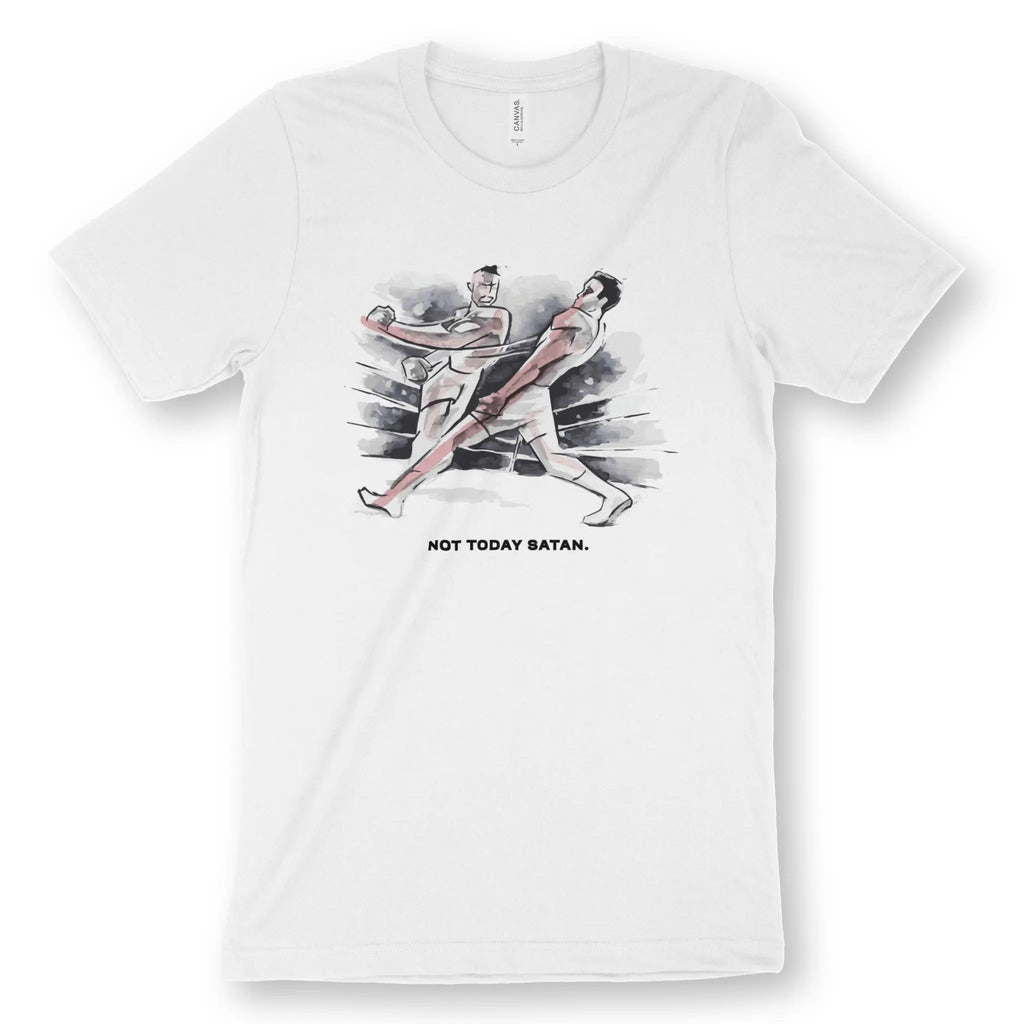 Not Today Satan – Unisex Christian T-Shirt designed by 3rd Day Christian Clothing.