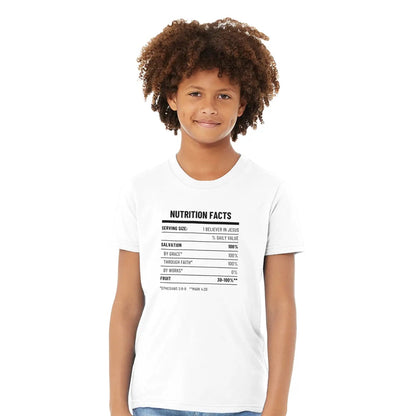 Nutrition Facts | Premium Kids' Christian T-Shirt designed by 3rd Day Christian Clothing.