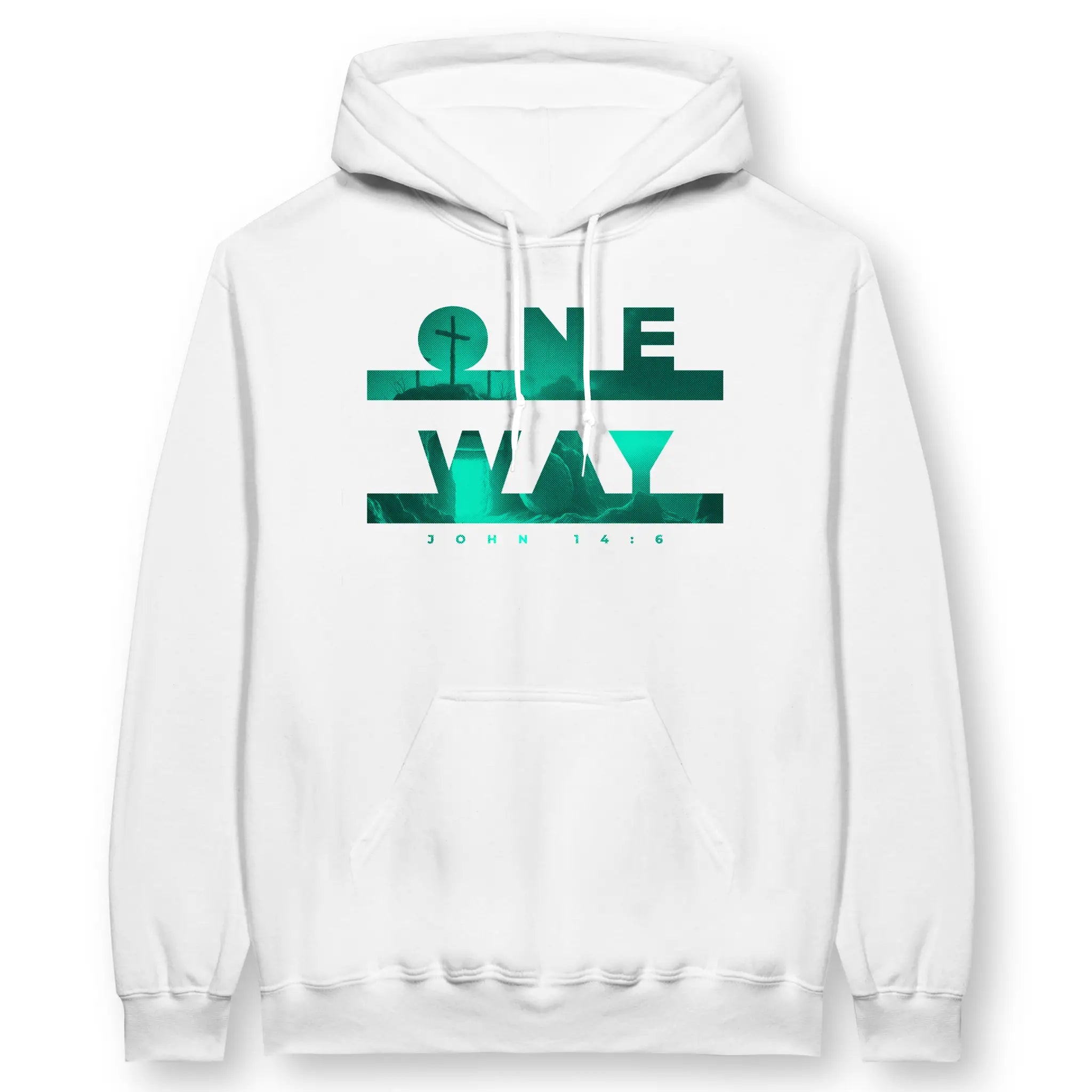One Way (John 14:6) – Unisex Christian Hoodie designed by 3rd Day Christian Clothing.
