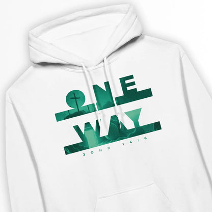 One Way (John 14:6) | Premium Unisex Christian Hoodie designed by 3rd Day Christian Clothing.