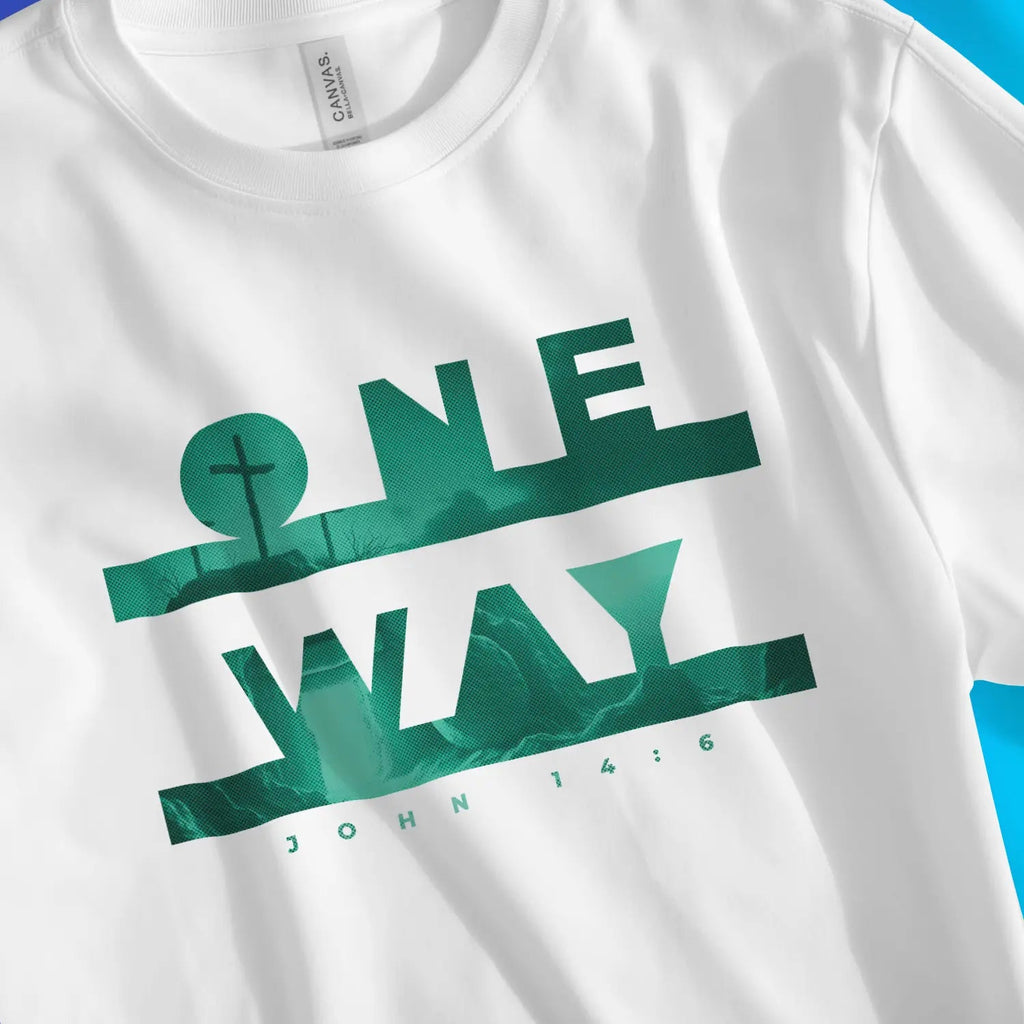 One Way (John 14:6) – Unisex Christian T-Shirt designed by 3rd Day Christian Clothing.