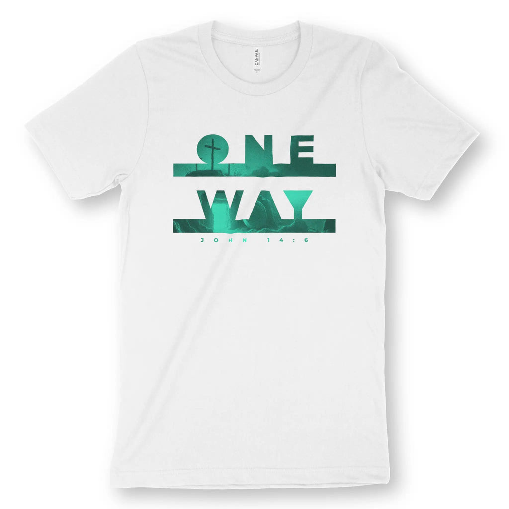 One Way (John 14:6) – Unisex Christian T-Shirt designed by 3rd Day Christian Clothing.