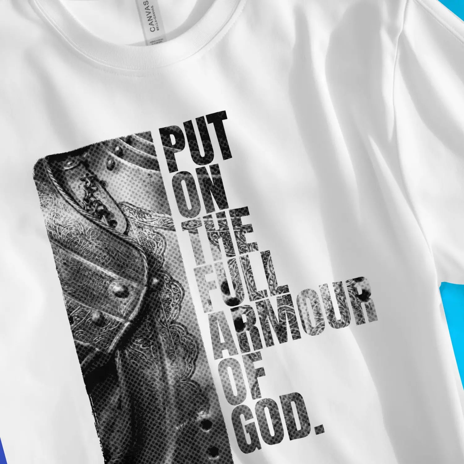 Put On The Full Armour of God 2.0 – Unisex Christian T-Shirt designed by 3rd Day Christian Clothing.