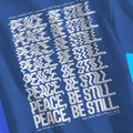 Peace Be Still (Warped) - Royal – Unisex Christian T-Shirt designed by 3rd Day Christian Clothing.