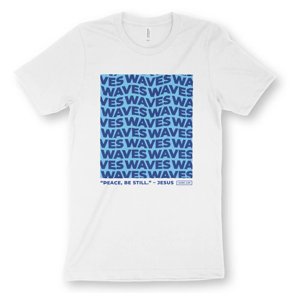 Peace Be Still (Waves) – Unisex Christian T-Shirt designed by 3rd Day Christian Clothing.