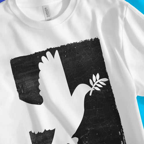 Peace Dove (Ink-Style) – Unisex Christian T-Shirt designed by 3rd Day Christian Clothing.