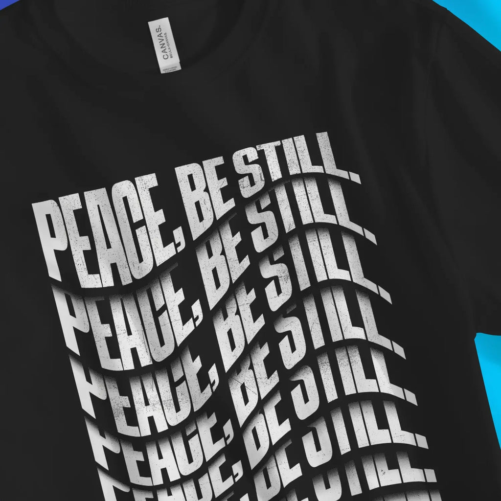 Peace, Be Still. (Wavy) – Unisex Christian T-Shirt designed by 3rd Day Christian Clothing.