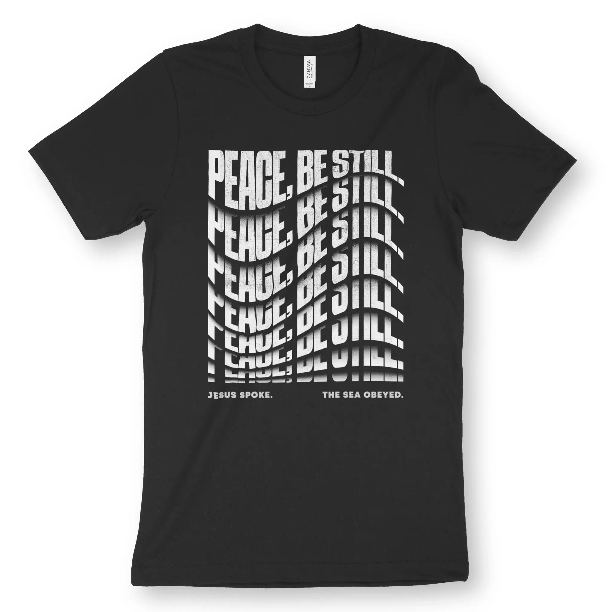 Peace, Be Still. (Wavy) – Unisex Christian T-Shirt designed by 3rd Day Christian Clothing.