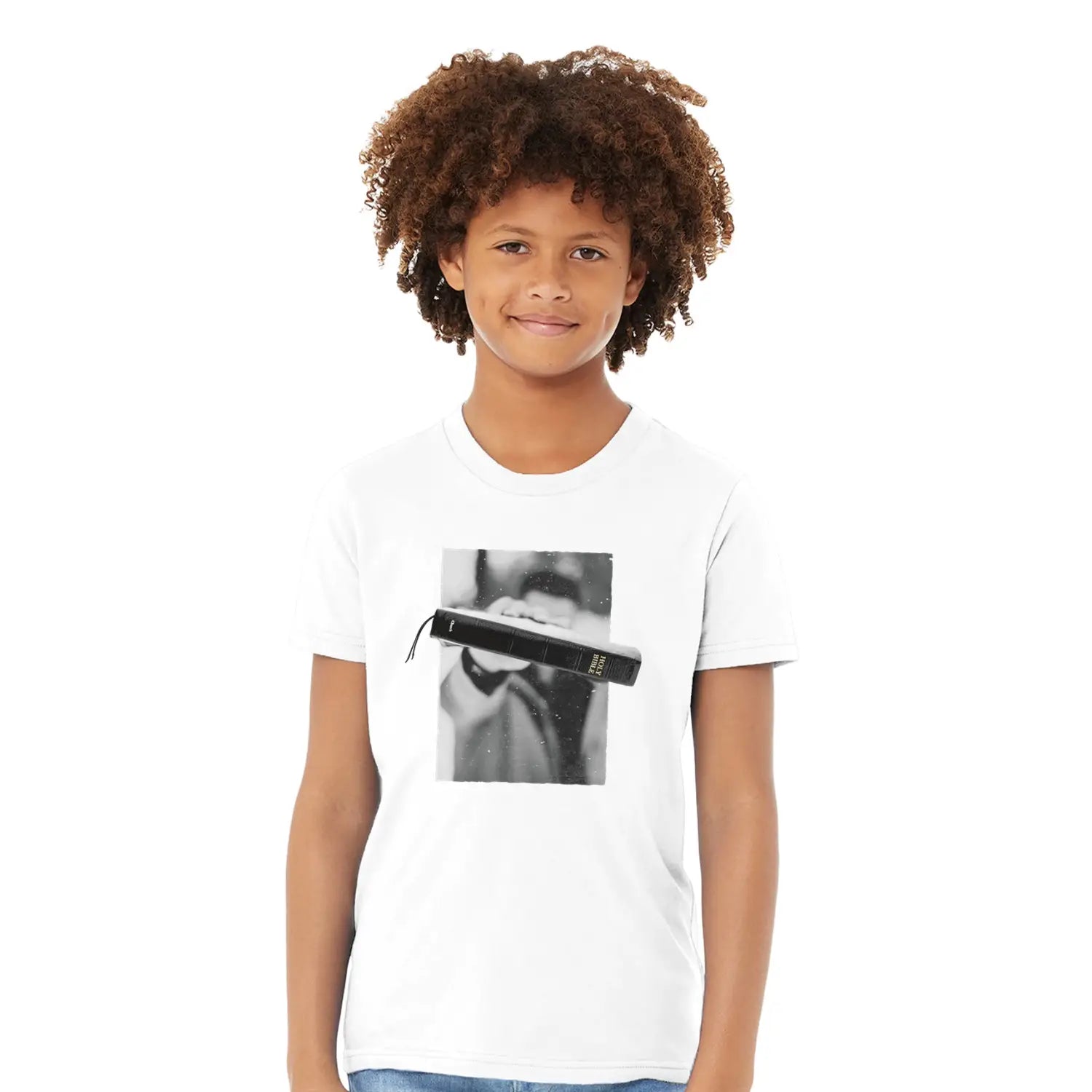 Pop-Out Bible – Kids' Christian T-Shirt designed by 3rd Day Christian Clothing.
