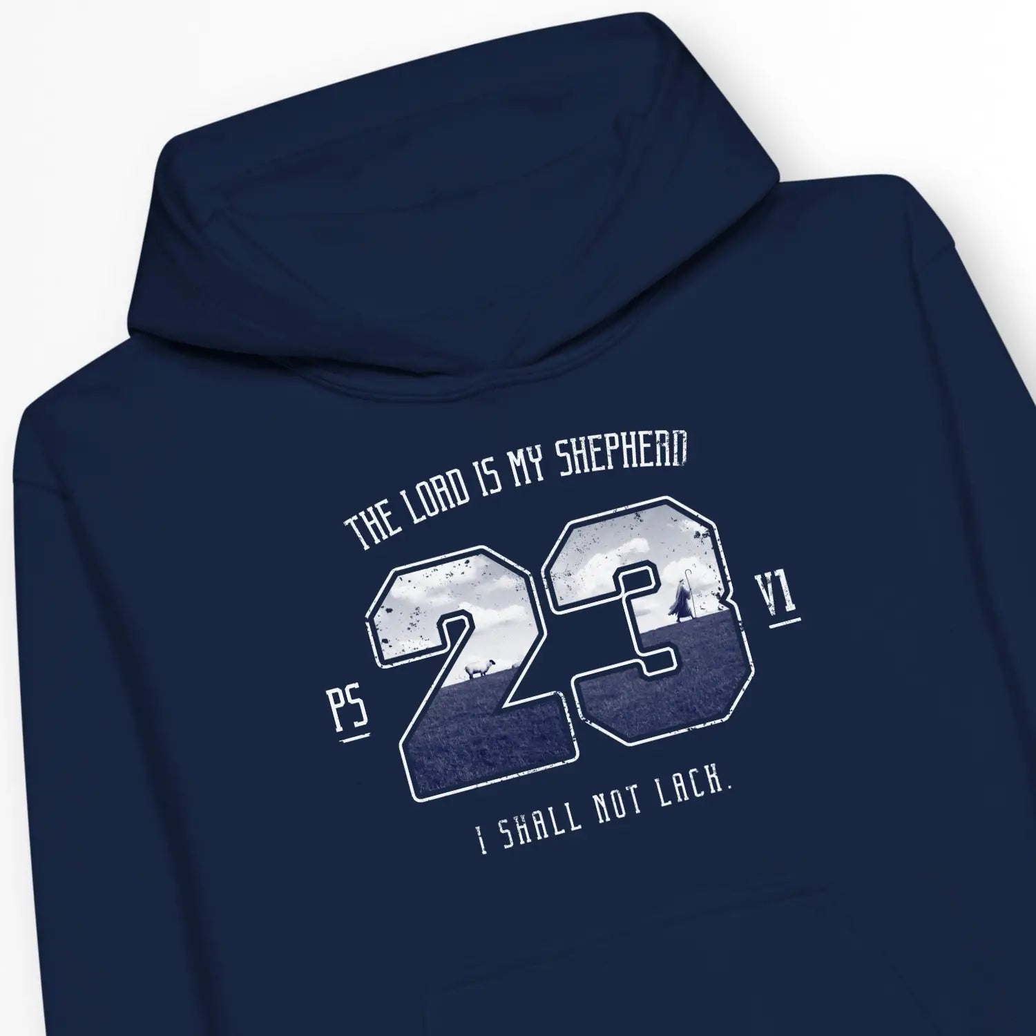 Psalm 23v1 – Kids' Christian Hoodie designed by 3rd Day Christian Clothing.