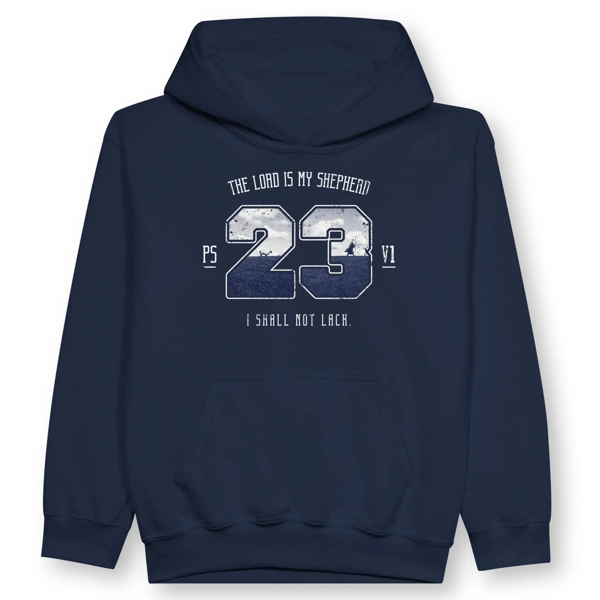 Psalm 23v1 | Premium Kids' Christian Hoodie designed by 3rd Day Christian Clothing.