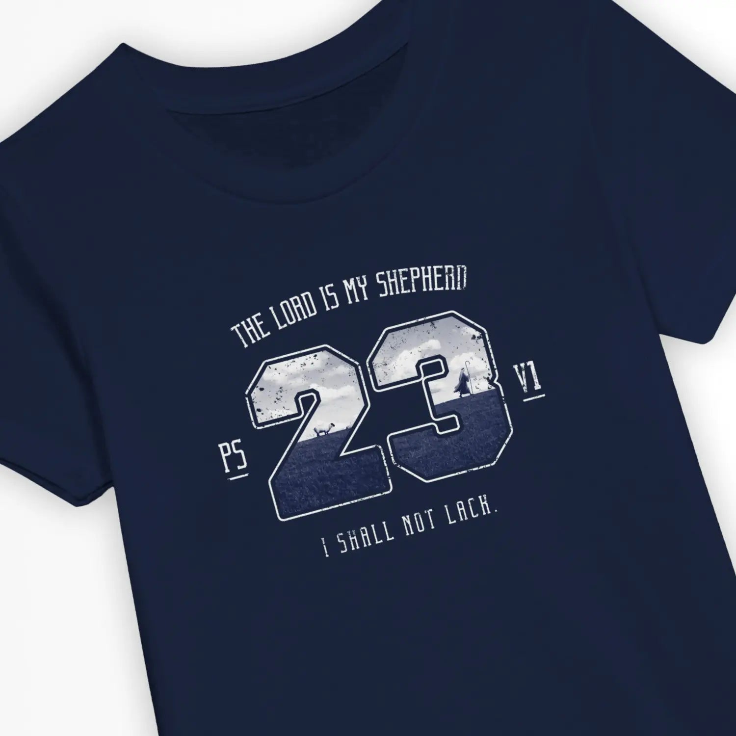 Psalm 23v1 – Kids' Christian T-Shirt designed by 3rd Day Christian Clothing.