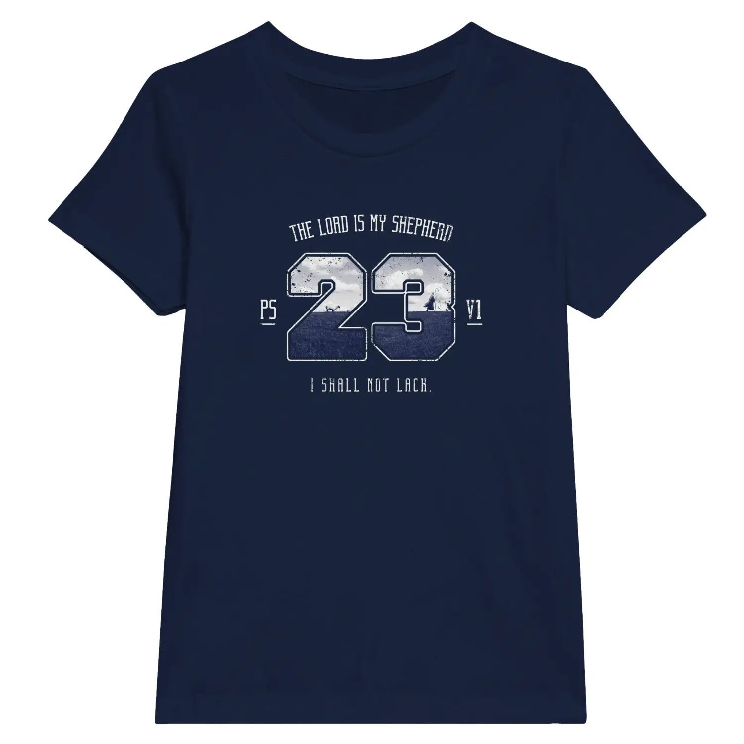 Psalm 23v1 – Kids' Christian T-Shirt designed by 3rd Day Christian Clothing.